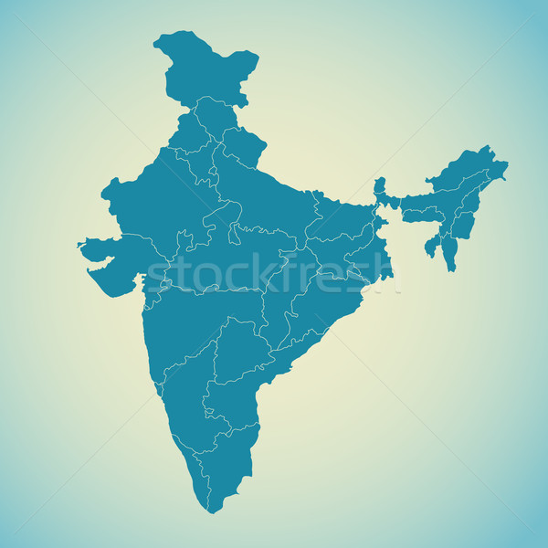 Detailed map of India, Asia with all states and country boundary Stock photo © vectomart