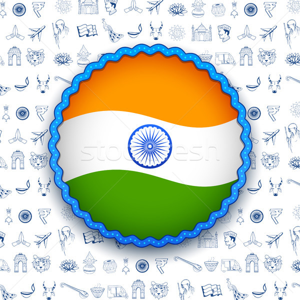 Tricolor banner with Indian flag for 26th January Happy Republic Day of India Stock photo © vectomart