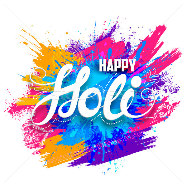 Happy Holi background for color festival of India celebration greetings Stock photo © vectomart