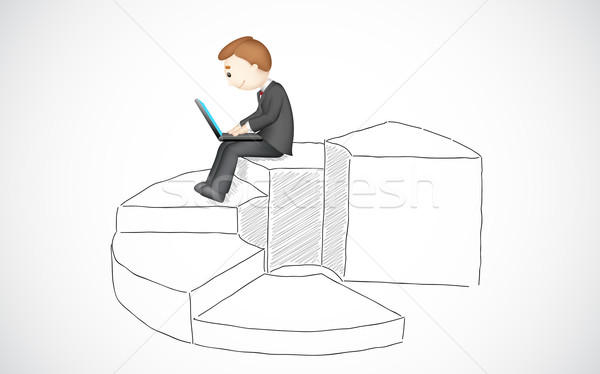 Business Man working with Laptop Stock photo © vectomart