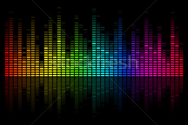 Stockfoto: Musical · bar · illustratie · kleurrijk · zwarte · achtergrond