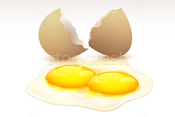 Dobrar beneficiar ilustração ovo dois gema Foto stock © vectomart
