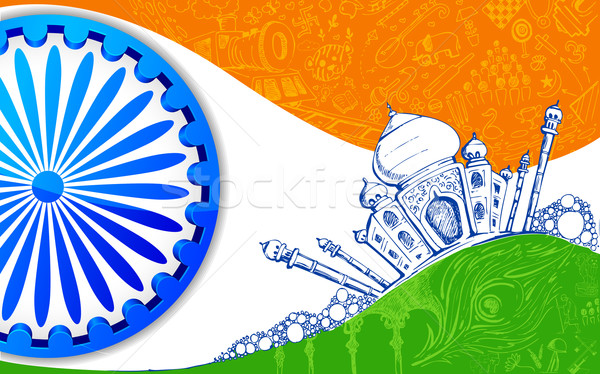 Indian Tricolor Background Stock photo © vectomart