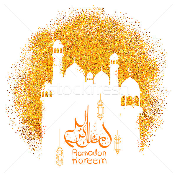 Ramadan generos limba arabă moschee ilustrare Imagine de stoc © vectomart
