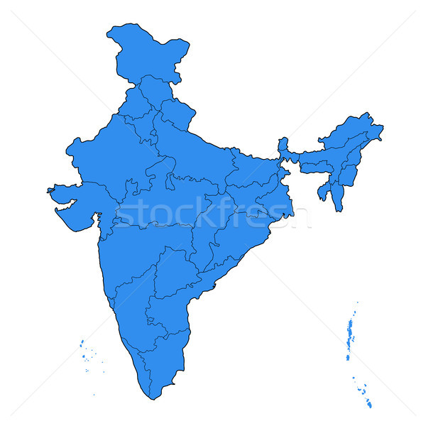 Részletes térkép India Ázsia összes vidék Stock fotó © vectomart