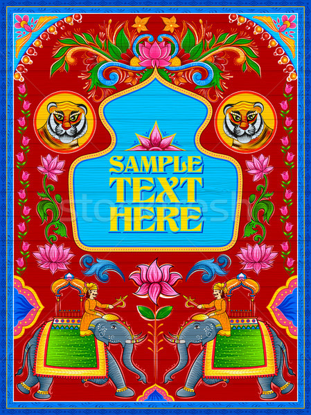 Colorful Welcome banner in truck art kitsch style of India Stock photo © vectomart