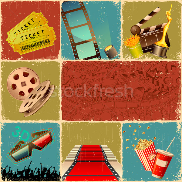 Película collage ilustración diferente cine objeto Foto stock © vectomart