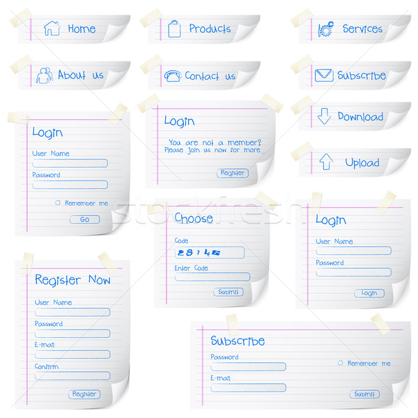 бумаги веб шаблон иллюстрация набор форме Сток-фото © vectomart