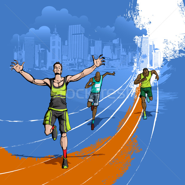 Athlete running on Track Stock photo © vectomart