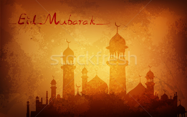 Grungy Eid Mubarak Background Stock photo © vectomart