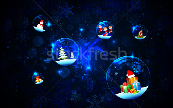 Crăciun decorare ilustrare balon fulg de nea sticlă Imagine de stoc © vectomart
