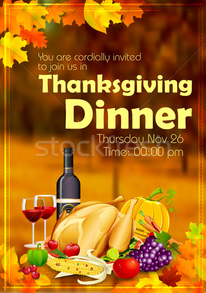 Happy Thanksgiving dinner celebration Stock photo © vectomart