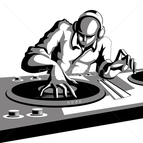 Disco jockey ilustración jugando música Foto stock © vectomart