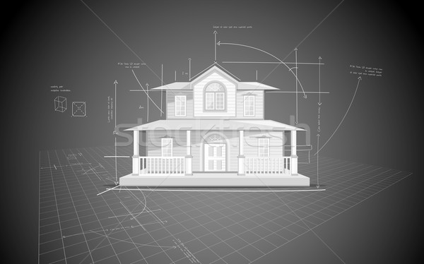 House Blue Print Stock photo © vectomart