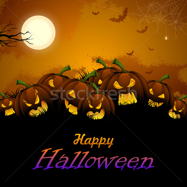 Jack-o-lantern Pumpkin in Halloween night Stock photo © vectomart