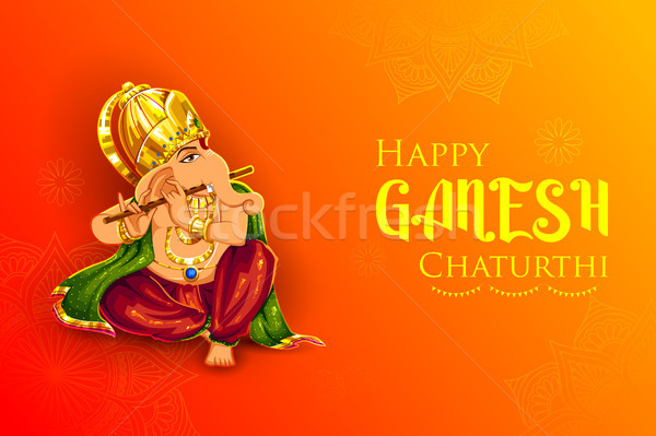  Lord Ganpati background for Ganesh Chaturthi festival of India Stock photo © vectomart