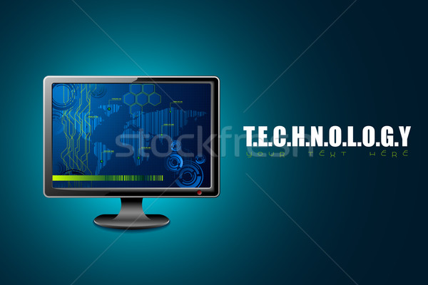 Komputera technologii ilustracja monitor komputerowy telewizji Zdjęcia stock © vectomart