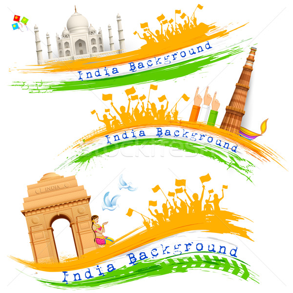 Bannière tête Inde célébration illustration [[stock_photo]] © vectomart