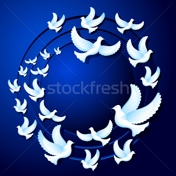 голубь Flying небе иллюстрация группа любви Сток-фото © vectomart