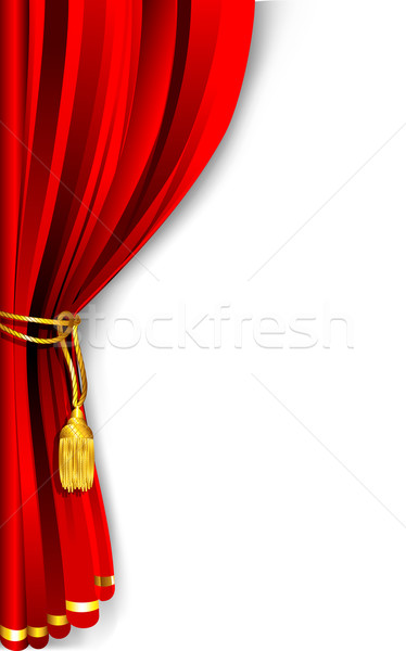 窗簾 插圖 紅色 階段 電影 背景 商業照片 © vectomart