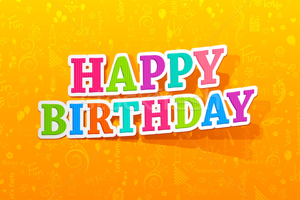 Colorido feliz aniversário ilustração texto festa elemento Foto stock © vectomart