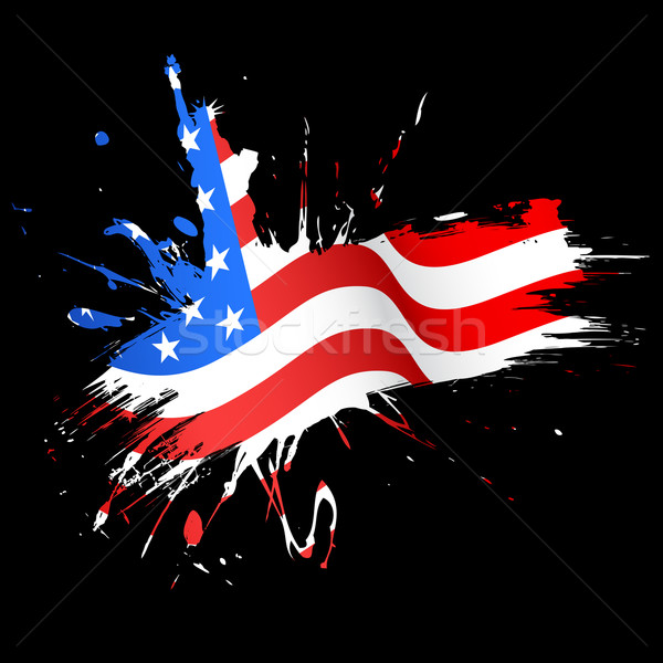 Statue liberté drapeau américain illustration monde justice Photo stock © vectomart
