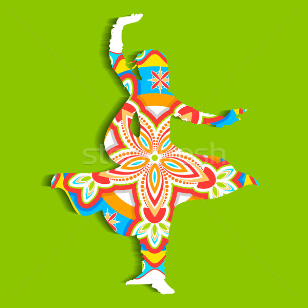 Indian klassischen Tänzerin Illustration Kunst Stock foto © vectomart