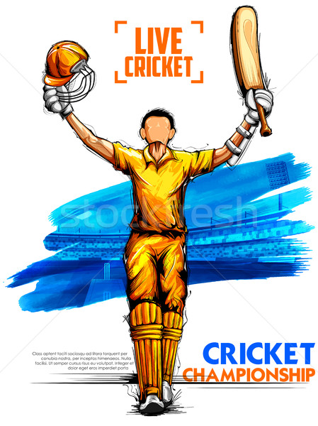 Gry krykieta mistrzostwo sportowe ilustracja człowiek Zdjęcia stock © vectomart