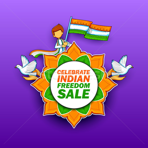 Dag verkoop banner indian vlag driekleur Stockfoto © vectomart