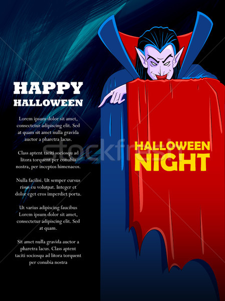Dracula fericit halloween vacanţă noapte celebrare Imagine de stoc © vectomart