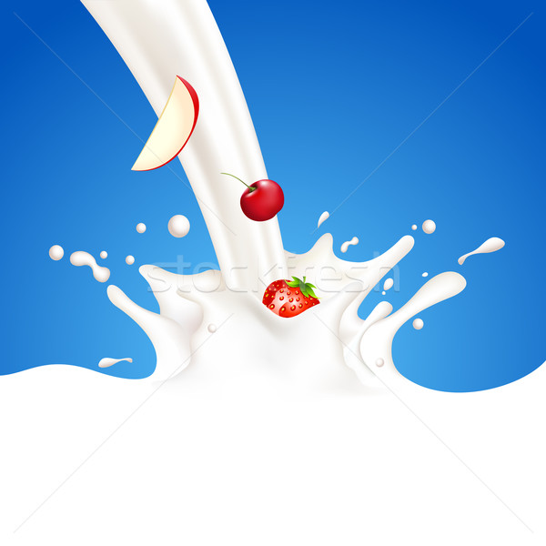 фрукты молоко иллюстрация аннотация краской Сток-фото © vectomart