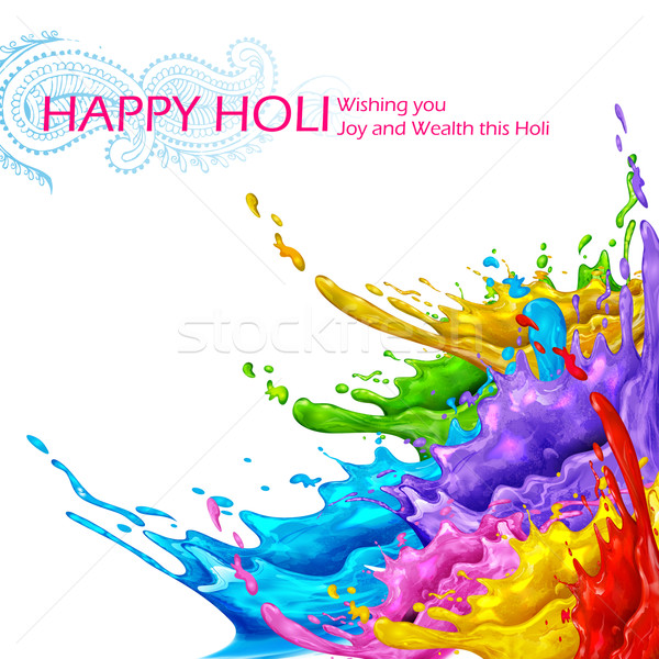 Splashy Happy Holi background Stock photo © vectomart