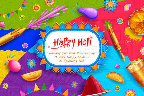 Happy Holi Background for Festival of Colors celebration greetings Stock photo © vectomart