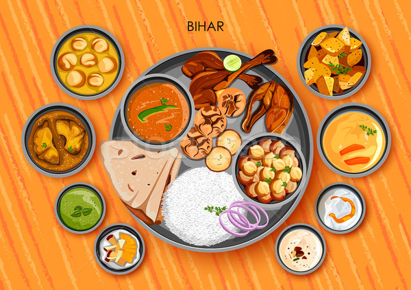 Сток-фото: традиционный · кухня · продовольствие · еды · Индия · иллюстрация