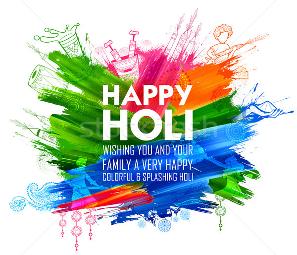 Happy Holi Background for Festival of Colors celebration greetings Stock photo © vectomart