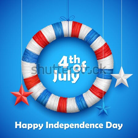 Negyedik boldog nap Amerika illusztráció zászló Stock fotó © vectomart