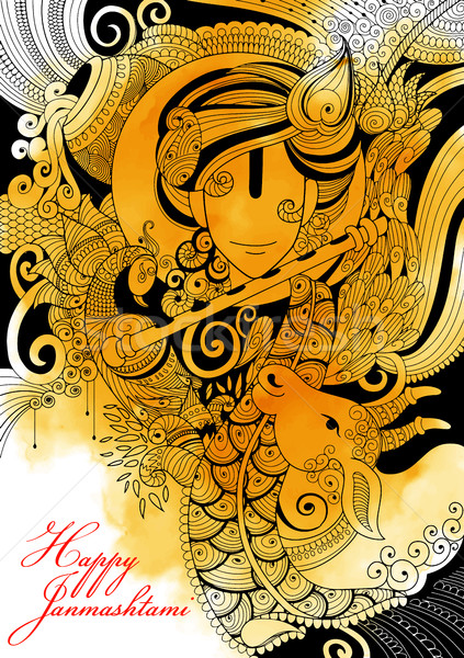 Gelukkig illustratie ontwerp achtergrond behang god Stockfoto © vectomart