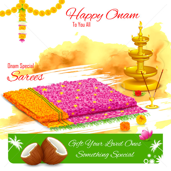 Gift of saree in Happy Onam Stock photo © vectomart