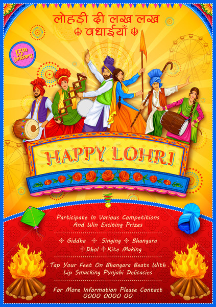 Happy Lohri holiday background for Punjabi festival Stock photo © vectomart