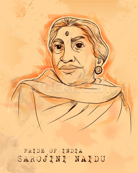 Indian background with Nation Hero and Freedom Fighter Sarojini Naidu Pride of India Stock photo © vectomart