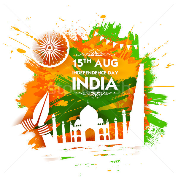 Famous Indian monument and Landmark for Happy Independence Day of India Stock photo © vectomart