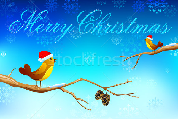 ストックフォト: 愛 · 鳥 · 陽気な · クリスマス · 実例 · ペア