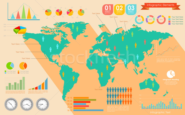 World Map Infographics Stock photo © vectomart