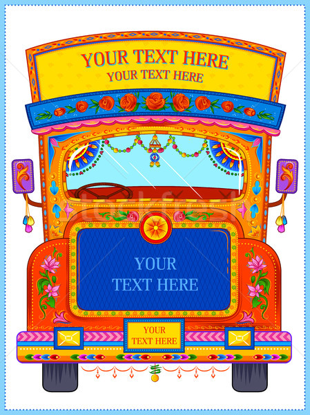 Colorful welcome banner in truck art kitsch style of India Stock photo © vectomart