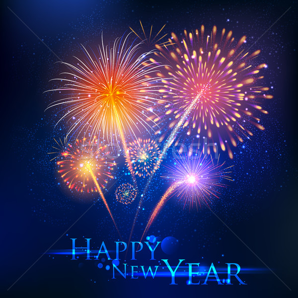 Happy New Year celebration abstract Starburst Seasons greetings background with firework Stock photo © vectomart