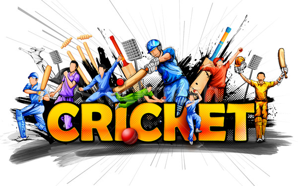 Bowlingos játszik krikett bajnokság sportok illusztráció Stock fotó © vectomart