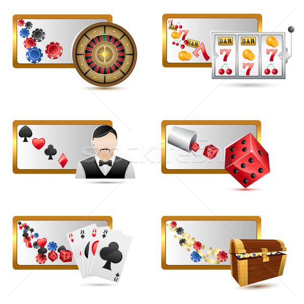 Casino icônes illustration isolé blanche [[stock_photo]] © vectomart