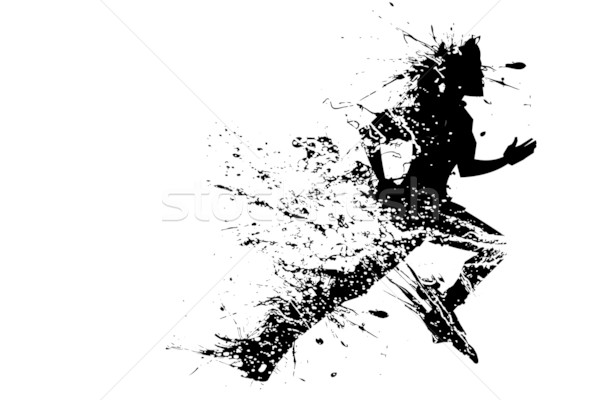 Runner illustratie silhouet witte lopen oefening Stockfoto © vectomart