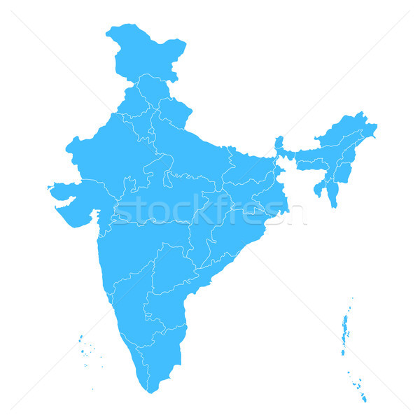Detailed map of India, Asia with all states and country boundary Stock photo © vectomart