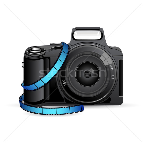 Fotocamera bobina illustrazione stripe tecnologia vetro Foto d'archivio © vectomart